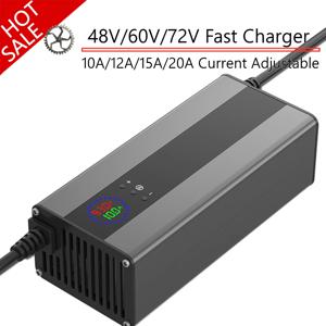 전압 전류 조절 가능 24V 48V 72V 60V 54.6V 리튬이온/리튬인산철 배터리 충전기 10A 15A 20A 고속 충전 13S 16S 20S 부품
