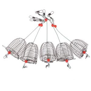 5 PCS 케이지 미끼 케이지 낚시 미끼 케이지 스테인레스 스틸 금속 낚시 미끼 케이지 낚시 둥지 장치 둥지 장비 액세서리