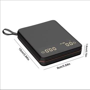미니 휴대용 디지털 커피 저울 2kg/1g 충전식 고정밀 LED 주방 저울 (타이머 포함, 핸드드립 커피용)