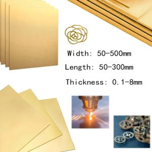 1개 황동판 0.1-8mm 두께, CNC 절단 황동 플레이트, DIY 모델 프레임 몰드, 건설용 황동 패드 심