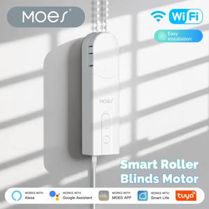 Tuya WiFi 스마트 커튼 모터, MOES 전동 롤러 블라인드 드라이버, Alexa 및 Google Home 음성 제어, 자동 풀 코드 체인 ​ ​