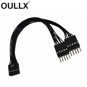 USB 9핀 확장 스플리터 케이블 1 to 2 마더보드 어댑터 USB2.0 9핀 듀얼 9핀 코드 인터페이스 허브 PC 컴퓨터 케이블용