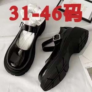 새로운 31-46 오버사이즈 두꺼운 밑창 JK 메리 제인 가죽 신발 코스프레 유니폼 여성 여름 로리타 플랫 슈즈 일본 스타일