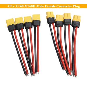 4개 XT60 XT60H 남성 여성 커넥터 플러그와 14 AWG 소프트 실리콘 와이어 연장 코드 RC 리포 배터리 FPV 드론 확장용