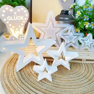 3PCS 별 모양의 실리콘 주조 금형, 3D 중공 별 DIY 공예 금형, 에폭시 수지, 석고, 홈 크리스마스 장식용