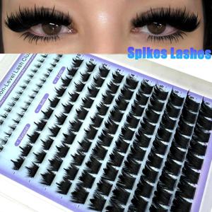 살롱 같은 스타일의 속눈썹 클러스터 키트, 스파이크 DIY 속눈썹 클러스터, D 커브 스파이키 풀 클러스터 속눈썹 연장 키트, 개별 속눈썹