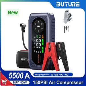 BUTURE 5500A 차량 점프 스타터 BC02 파워 뱅크 휴대용 150PSI 에어 펌프 차량 배터리 비상 부스터 차량 스타터