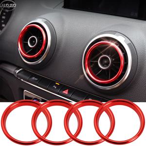 아우디 A3 8V S3 2014-2019 Q2 2017 2018 2019 차량용 센터 콘솔 송풍구 트림 내부 링 커버 스타일링 인테리어 액세서리