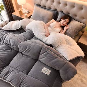 양털 담요 겨울 이불 두꺼운 이불 양면 벨벳 따뜻한 이불 싱글 더블 기숙사 밀크 플리스 코어
