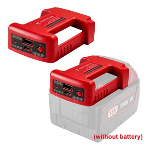 밀워키 18V 리튬 배터리용 USB 충전 어댑터 휴대용 타입-C 포트 고속 충전 배터리 보관 랙 홀더 케이스