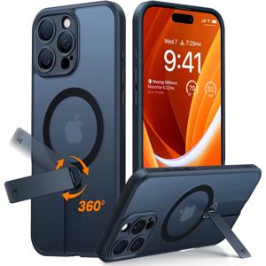 360도 회전 가능한 숨겨진 금속 스탠드 마그네틱 케이스, Magsafe 아이폰 17 Air 16 15 14 13 12 18 Pro Max Plus 18Pro 17Pro 맥세이프 폰 커버
