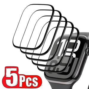 애플 워치용 보호 필름 5개 46mm 42mm 40mm 41mm 45mm 곡면 스크린 보호 필름 iwatch 시리즈11 10 9 8 7 6 5 SE 울트라 49mm