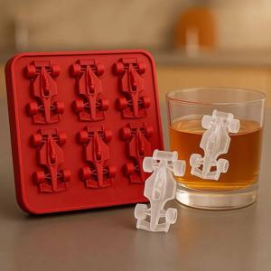 3D 레이싱카 얼음 틀 실리콘 몰드 트레이 (냉동고용, 얼음통 포함), 6구 DIY 베이킹 도구 (파티, 바용)