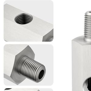 스테인리스 스틸 사이드 홀 1/8NPT 암나사 M12 M10 M14 1/8NPT 1/4NPT 오일 압력 센서 커넥터 피드 라인 게이지 티 어댑터