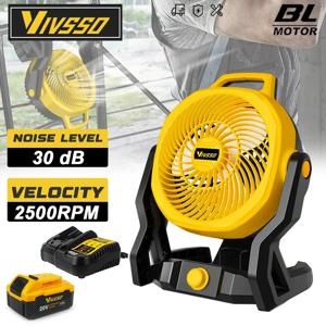 VIVSSO 12인치 팬 3단계 속도 조절 가능 야외 캠핑 팬 테이블 휴대용 공기 순환기 (디월트 20V 배터리 핀용)