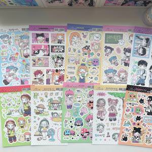 1/10PCS 한국 귀여운 소녀 스티커 만화 달콤한 소녀 캐릭터 스티커 핸드 어카운트 다이어리 노트북 스크랩북 장식 스티커