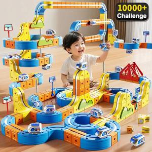 84-179개 전기 3D 고속 열차 세트 어린이용 - 자석 트랙 조립 차량 장난감 교육용 DIY 세트 소년 및 소녀용