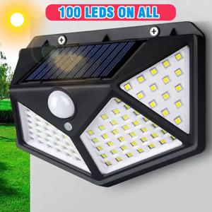 1-4PCS 태양광 LED 벽 조명, 100 LED 야외 모션 센서 조명 정원 울타리 마당 통로 계단용 방수 태양광 벽 램프