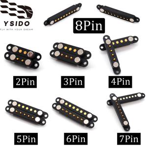 YSIDO 1/3/5쌍 DC 마그네틱 남성 여성 커넥터 2 3 4 5 6 7 8핀 이어스 마그네틱 포고 핀 커넥터 전원 소켓 접점 스트립