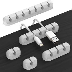 접착식 케이블 홀더 클립 코드 관리 와이어 정리기 데스크탑 USB 충전 케이블 침대 옆 전원 코드 마우스 케이블용