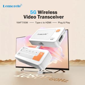 레모렐 타입-C to HDMI 무선 송수신기 1080P 비디오 트랜스미터 50m 무선 확장 키트 사무실/교육용