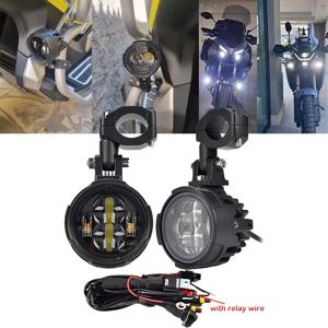 100W 오토바이 헤드라이트 안개등 듀얼 컬러 LED 보조 주행등 스포트라이트 헤드램프 R1200GS R1250GS용 안개등