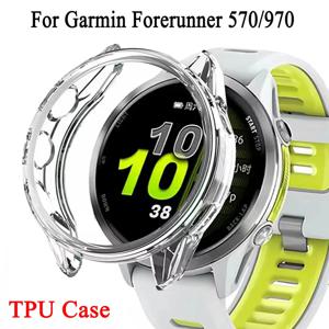 Garmin Forerunner 570 용 화면 보호기 커버 47/42mm 보호 시계 케이스 Forerunner 970 용 TPU 중공 투명 범퍼 쉘