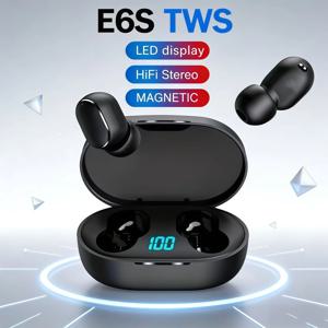 TWS E6S 폰 블루투스 이어폰 무선 블루투스 헤드셋 소음 차단 헤드셋 마이크 포함 헤드폰 화웨이 샤오미용