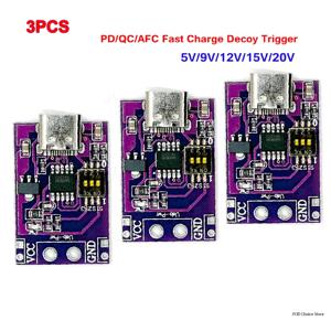 3개 CH224K 모듈 타입-C QC AFC PD2.0 PD3.0에서 DC로 변환 스캠 방지 고속 충전 트리거 감지기 5V 9V 12V 15V 20V JYJDDIY