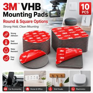 오리지널 3M VHB 양면 폼 테이프 헤비 듀티 접착식 대시캠 마운트 장착 테이프 블랙 (자동차, 가정용)