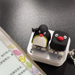 펭귄 애니메이션 귀여운 키캡 레진 창의성 기계식 키보드 액세서리 키캡 ESC 교체 키보드 장식 OEM R4 선물