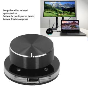 USB 볼륨 조절 멀티미디어 노브 USB 볼륨 조절 노브 360도 회전 플러그 앤 플레이 PC 볼륨 노브 RGB 조명 포함