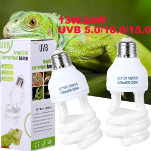 UVB 5.0 10.0 파충류 히팅 램프 13W /26W UV 에너지 절약 전구 테라리움 바스킹 파충류 조명 거북이 도마뱀 뱀 램프