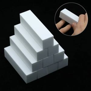 1/20개입 4 in 1 전문 네일 파일 및 버퍼 블록 매니큐어 페디큐어 도구 흰색 폼 버퍼 (쉐이핑 및 광택용)