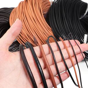 2-5야드 빈티지 천연 소가죽 끈 원형 가죽 로프 쥬얼리 제작 DIY 인기 가죽 팔찌 목걸이 초커