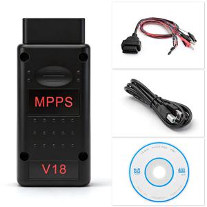 MPPS V18 언락 버전 ECU 칩 튜닝 도구 OBD2 진단 플래셔 (EDC15, EDC16, EDC17용) 브레이크아웃 트리코어 케이블 포함