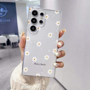 데이지 스마일 프린트 소프트 TPU 케이스 삼성 갤럭시 S26 S25 S24 S23 S22 S21 S20 노트 20 울트라 9 8 10 S8 S9 S10 플러스 클리어 커버
