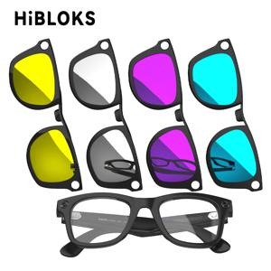 레이밴 메타 웨이페어러 및 2세대 RW4012/RW4006 표준 스마트 안경용 HIBLOKS 컬러 체인징 클립 렌즈 50-22 무광 프레임 클립