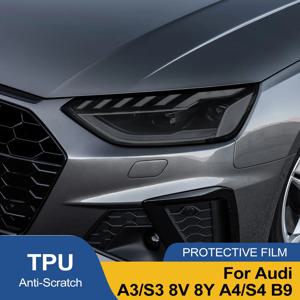 아우디 A3/S3 8V 8Y A4/S4 B9 차량용 헤드라이트 TPU PPF 보호 필름 스모크 블랙 프리컷 비닐 랩 스크래치 방지 맞춤형