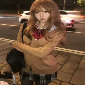 가을 겨울 새로운 스타일 일본 JK 유니폼 니트 가디건 자켓 여성 학생 대학 스타일 교복 V 넥 스웨터 세트 유행