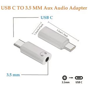 1/2/4개입 USB C-3.5mm 헤드폰 잭 어댑터, 오디오-USB C 어댑터, 아이폰, 삼성, 맥북용 타입 C-아우트 오디오 동글