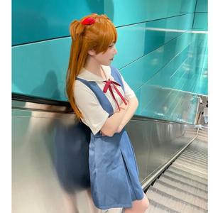 레이 아야나미 코스프레 의상 아스카 랭글리 소류 코스프레 여성 교복 드레스 가발 머리핀 할로윈 로리