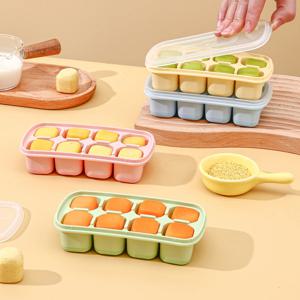 미니 실리콘 아이스 큐브 트레이 뚜껑 포함 재사용 가능 8칸 얼음틀 주방 바 도구 사각 얼음틀 위스키 냉음료용