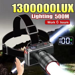 강력한 센서 LED 헤드램프 USB 충전식 헤드라이트 줌 기능 헤드 램프 방수 헤드 라이트 고광량 헤드 플래시라이트