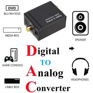 오디오 변환기 동축 광섬유 Toslink 디지털-잭 3.5mm 아날로그(RCA SPDIF 디지털 오디오 디코더 스테레오 앰프용)