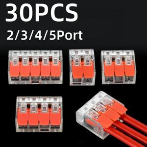 오렌지색 조합 케이블 커넥터 30개 세트 2포트/3포트/4포트/5포트 퀵 케이블 전기 외장 연결 단자