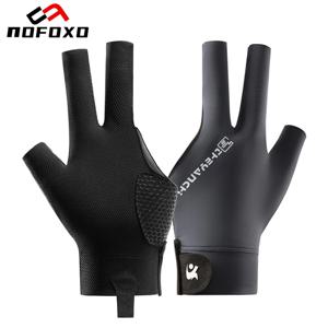 NOFOXO 1개 좌우 손용 당구 장갑 오픈형 세 손가락 미끄럼 방지 내구성 스누커 풀 장갑 당구 훈련용 장갑