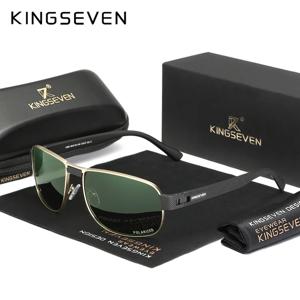KINGSEVEN 남성용 편광 UV400 선글라스 패션 빈티지 레트로 직사각형 클래식 보호 안경 야외 운전용 아이웨어