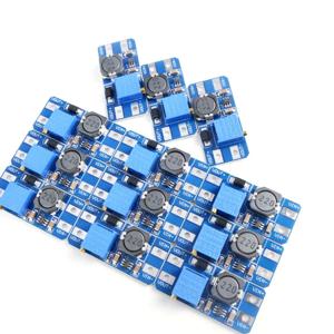MT3608 부스트 컨버터 모듈 DC-DC 스텝 업 2A 2V-24V에서 5V/12V/28V 조절 가능한 전원 공급 보드 아두이노 LED 드라이버용