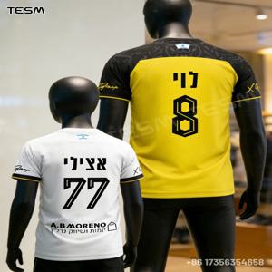 TESM 남성용 저지 3D HD 프린트 통기성 반팔 부모-자식 팬 축구 및 러닝 셔츠